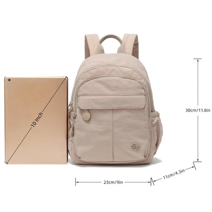 Mini Nylon Backpack for Women – Multi-Pocket Travel & Daily Bag