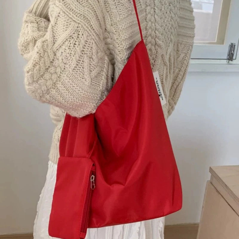 Large Capacity Nylon Shoulder Bag – Women's Lightweight Casual Tote