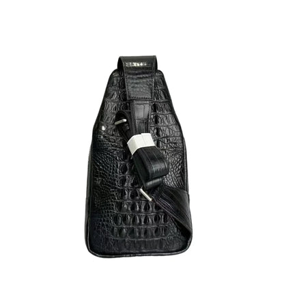 Crocodile Leather Cross-Body Bag for Men – Travel Shoulder Bag