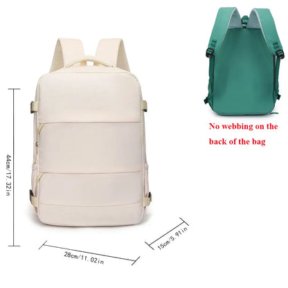 Large Capacity Travel Backpack with Luggage Strap for Women
