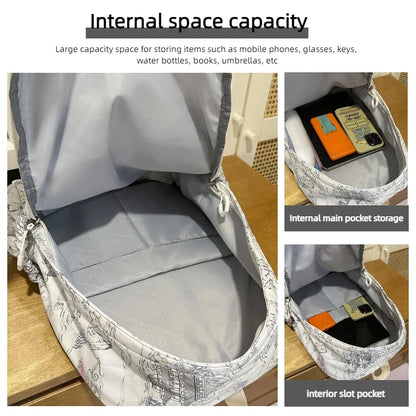 Chinese Ink Painting Backpack – Large Capacity Retro Student Bag