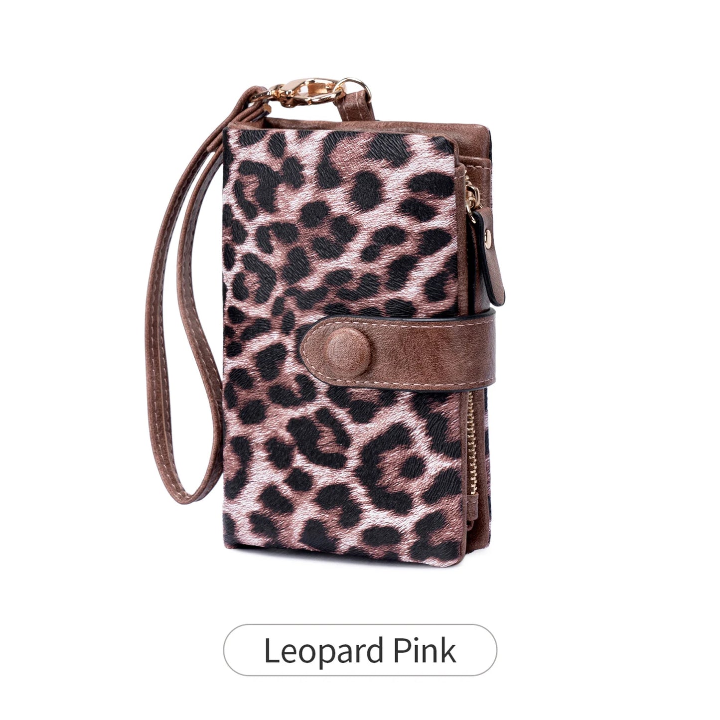 Animal Print Women's Wallet – PU Leather Zipper Wristlet