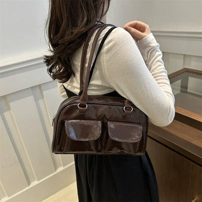 Vintage PU Leather Tote Bag – Women's Business Shoulder Bag