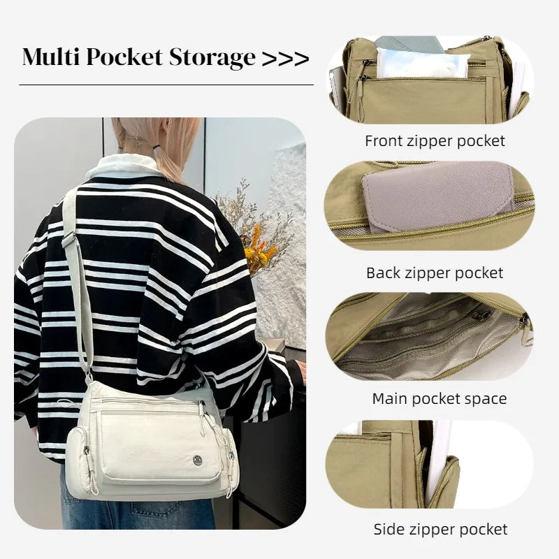 Women's Crossbody Bag – Multi-Pocket Lightweight Shoulder Bag