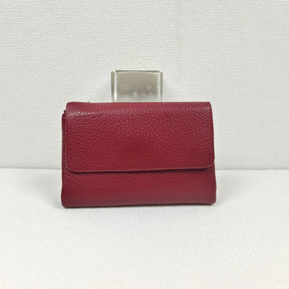 Genuine Cowhide Women's Tri-Fold Wallet – Zipper Coin Purse