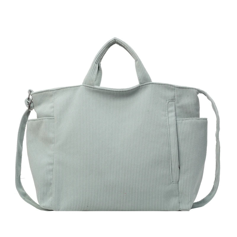 Corduroy Tote Bag for Women – Large Capacity Shoulder & Crossbody