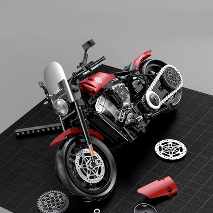MOC Motorcycle Building Block Set – 1:8 Scale Technical Brick Model