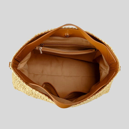 Letters Straw Women Handbags Casual Pp Shoulder Crossbody Bags Summer Beach Large Capacity Tote Bag