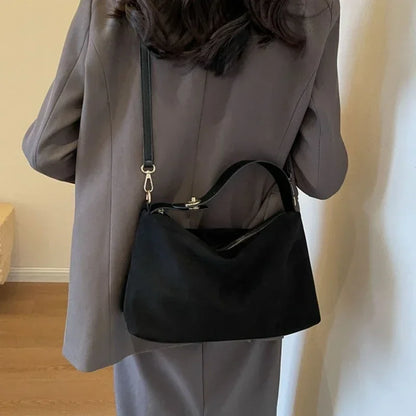 Retro Frosted Crossbody Bag Large Capacity Shoulder Tote for Women