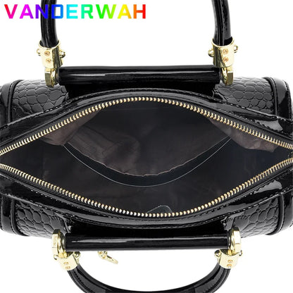 Crocodile Pattern Patent Leather Handbag – Women's Shoulder Crossbody Bag
