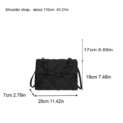 Diamond Quilted Crossbody Bag for Women – Chain Shoulder Handbag