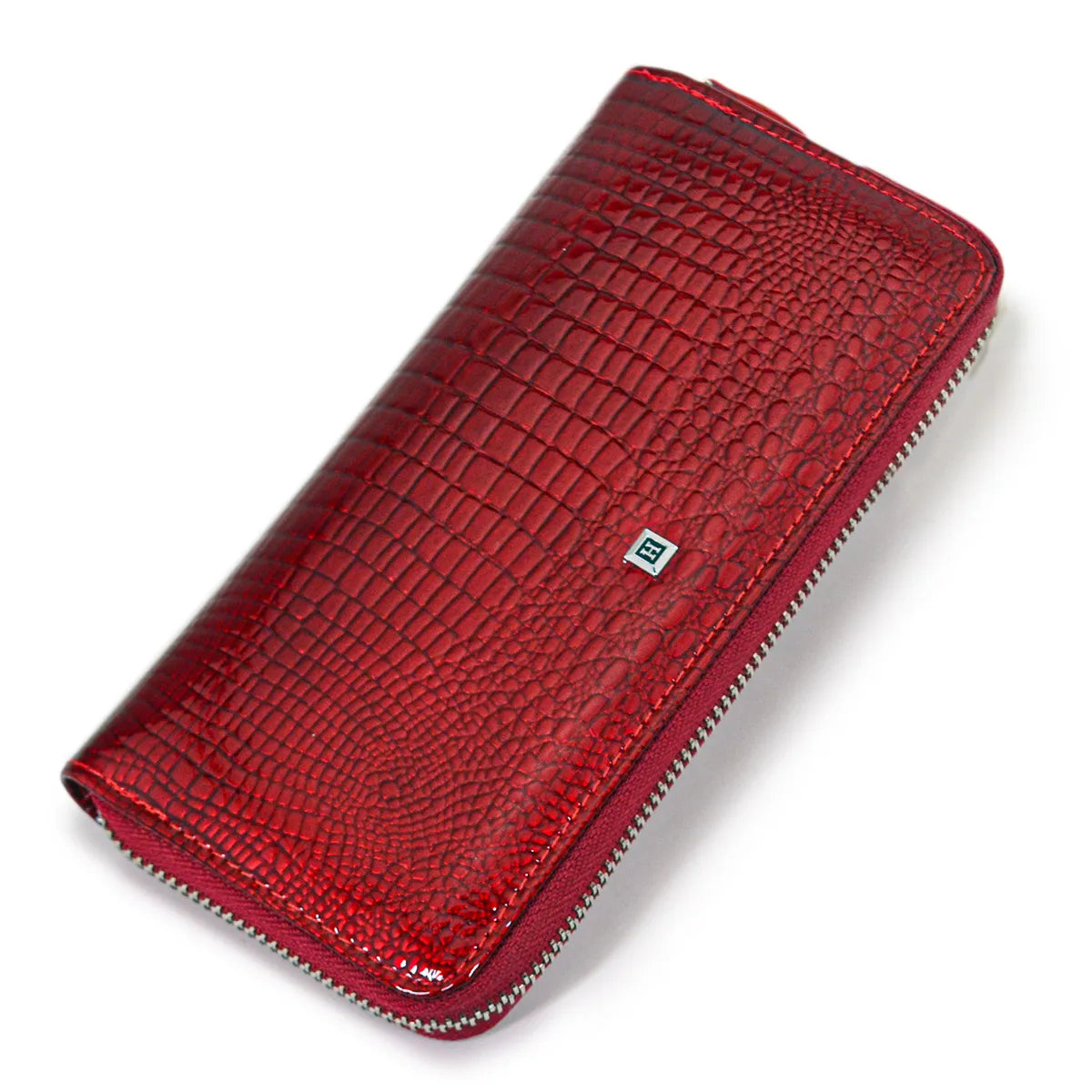 Women's Alligator Embossed Zipper Long Wallet – Wristlet Clutch with Card & Coin Slots