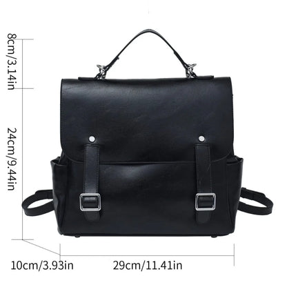 Leather Women's Backpack – Vintage College Style Shoulder Bag
