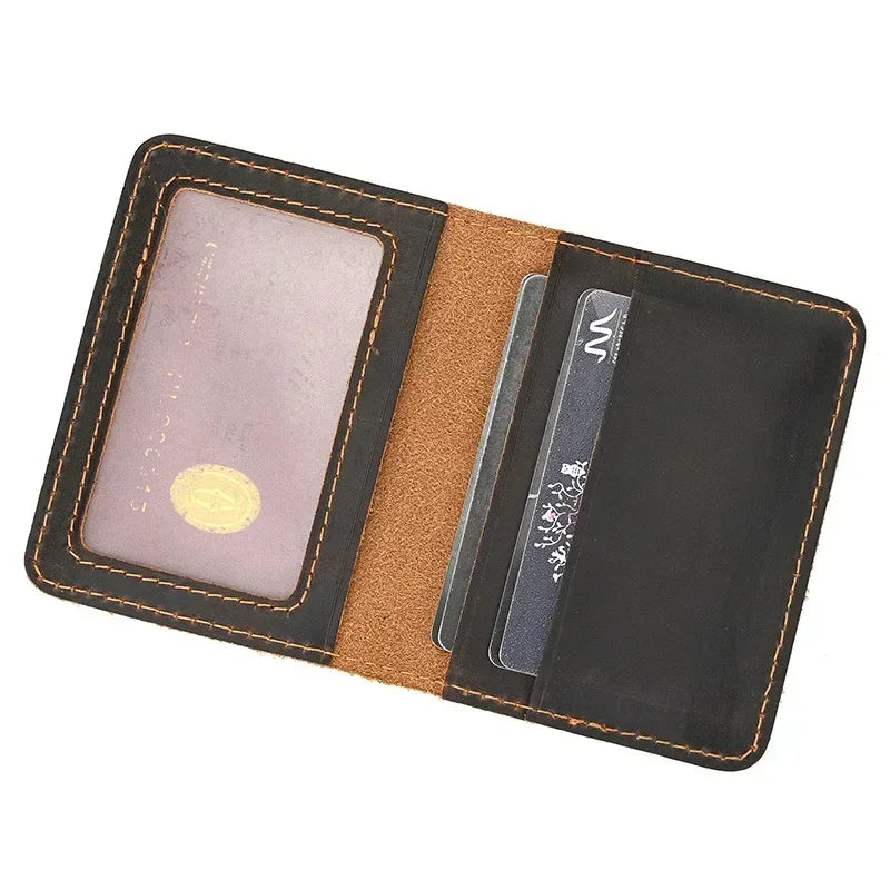 RFID Genuine Leather Card Holder Wallet – Slim Mini Bifold for Men & Women