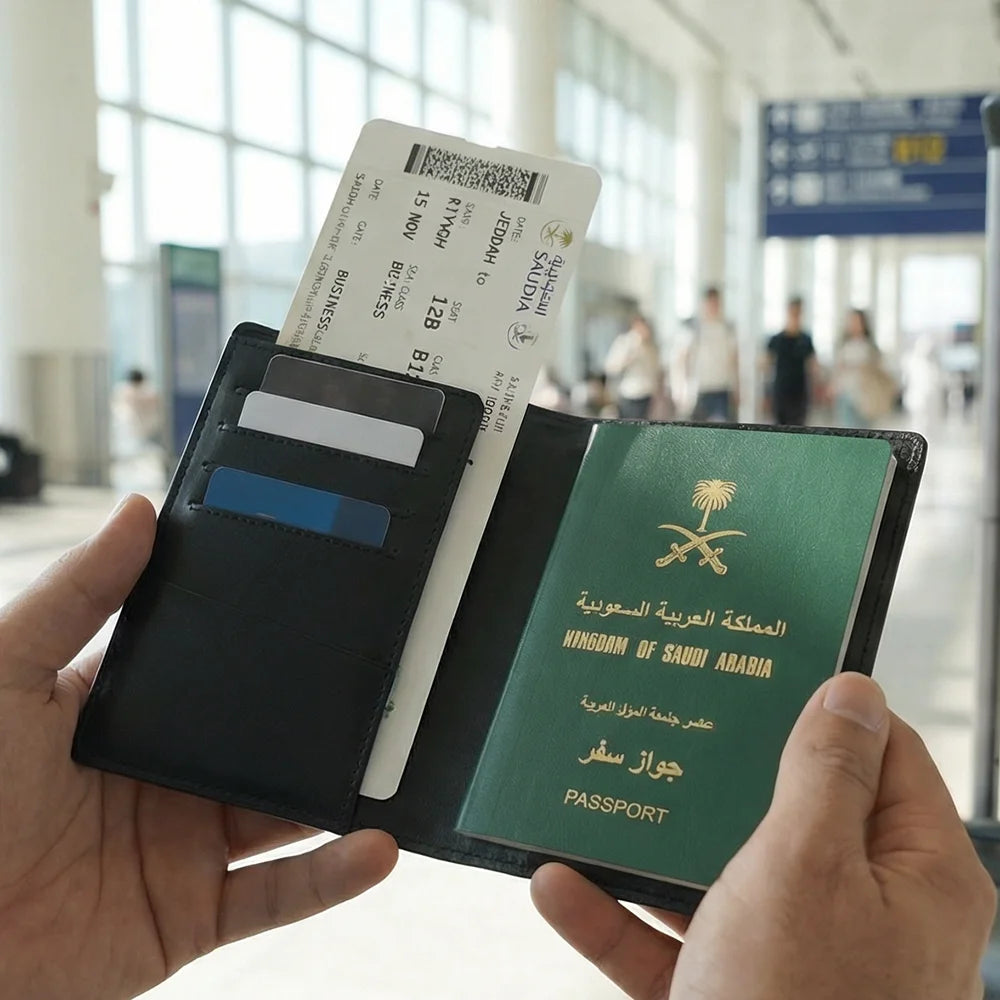 RFID Passport Holder | Personalized Saffiano Leather Travel Wallet