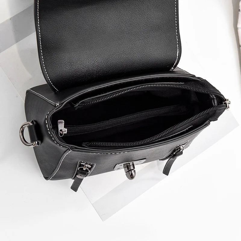 Crossbody Bag for Women – Vintage PU Leather Flap Satchel Purse