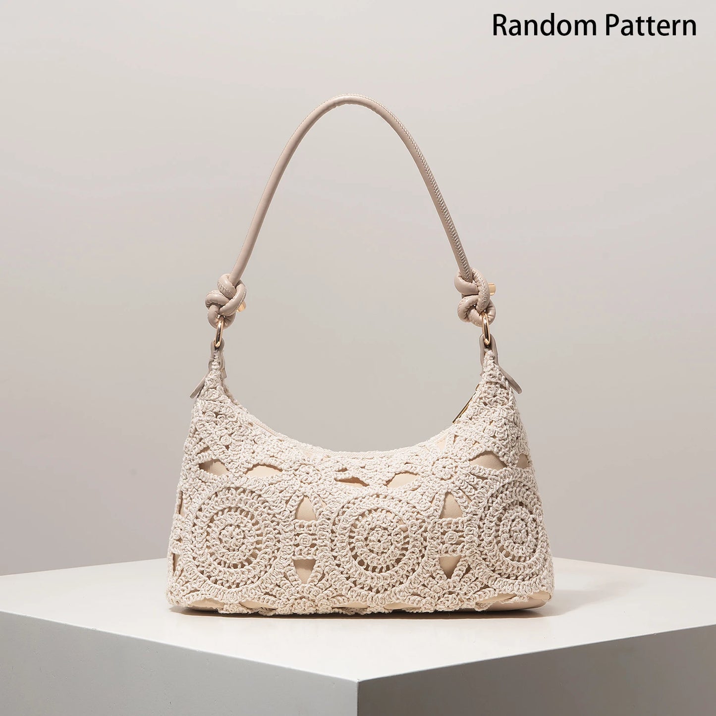 Boho Crochet Shoulder Bag – Floral Hollow-Out Summer Beach Bag