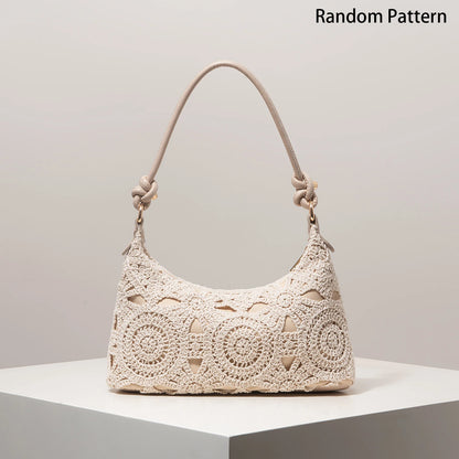 Boho Crochet Shoulder Bag – Floral Hollow-Out Summer Beach Bag