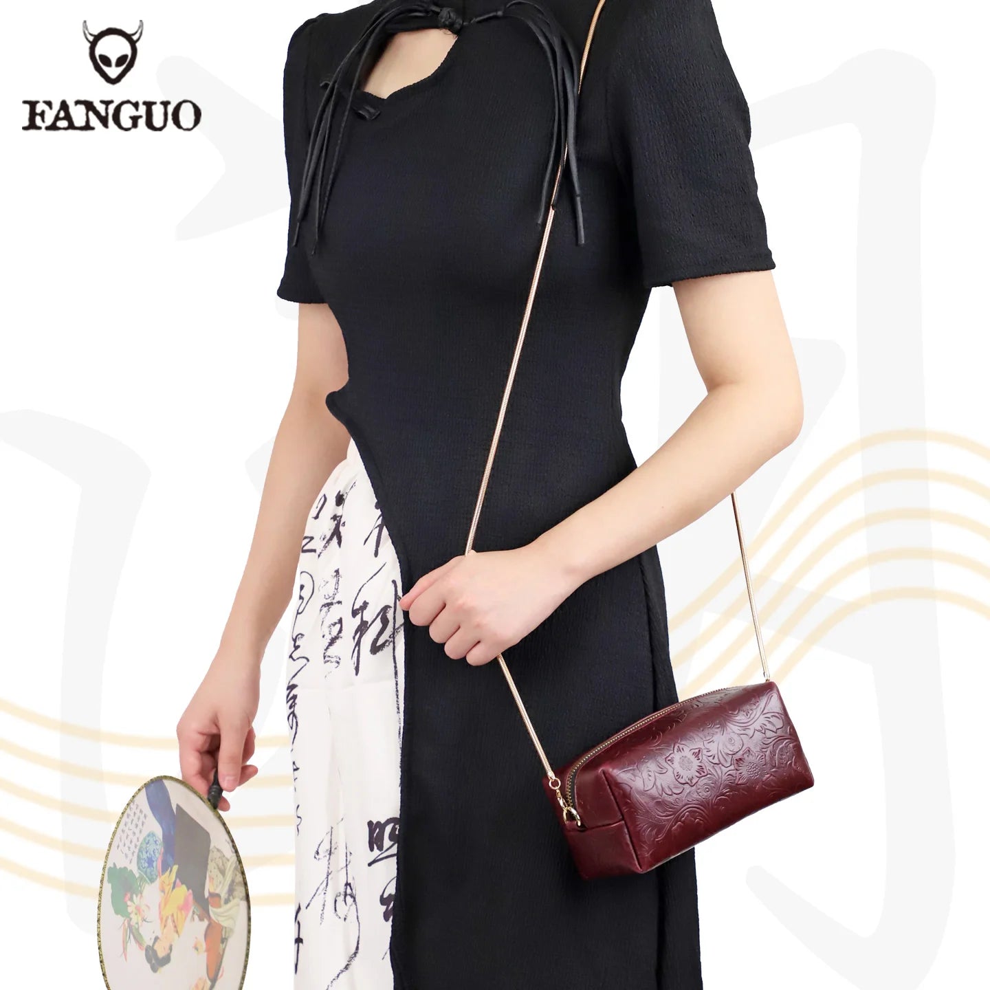 Leather Crossbody Phone Bag for Women – Dual-Use Zipper Purse
