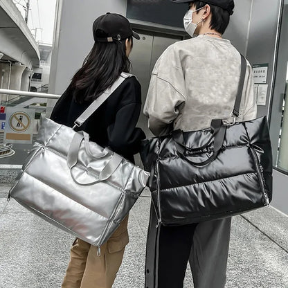 Quilted Puffer Tote Bag – Women's Travel Shoulder Bag