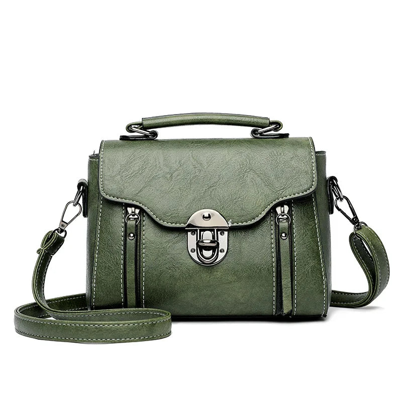 Crossbody Bag for Women – Vintage PU Leather Flap Satchel Purse