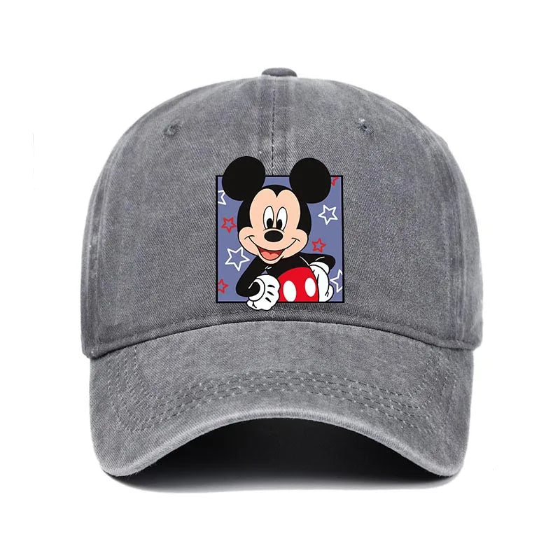 Cartoon Print Washed Baseball Cap – Unisex Vintage Snapback Hat