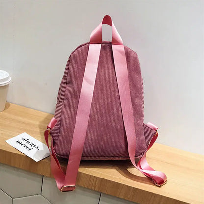 Women's Casual Corduroy Backpack – School & Travel Bag