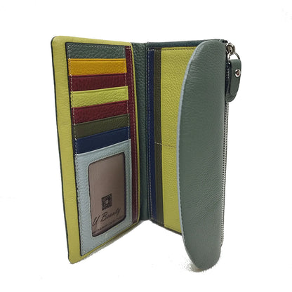 Genuine Leather Long Clutch Wallet for Women – Rainbow Interior