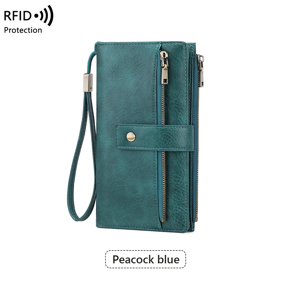 RFID Blocking Women's Long Wallet – Large Capacity PU Leather