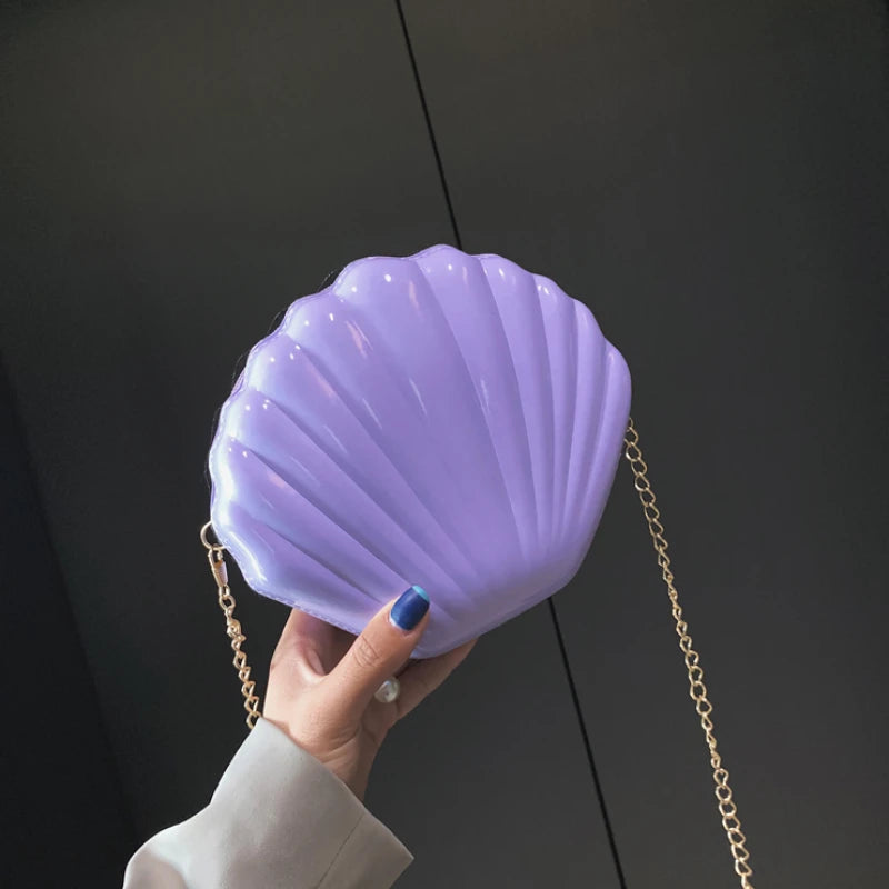 Shell Shape Crossbody Bag with Chain Strap for Women