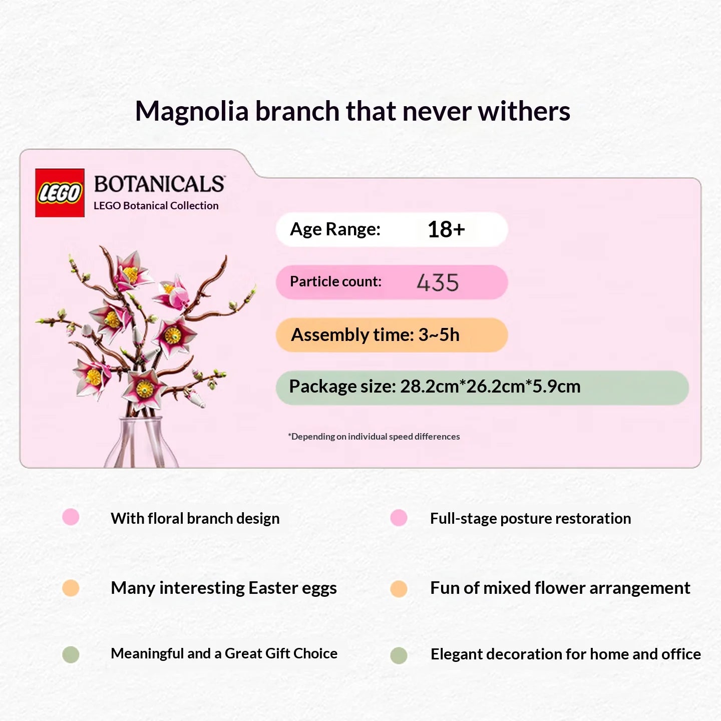 LEGO 11510 Magnolia Branch Bouquet Flower Building Set