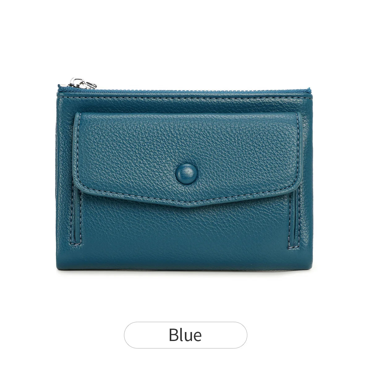 Women's Zip Coin Purse – Multi-Card Short Wallet with Buckle