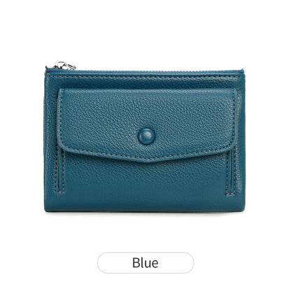 Women's Zip Coin Purse – Multi-Card Short Wallet with Buckle