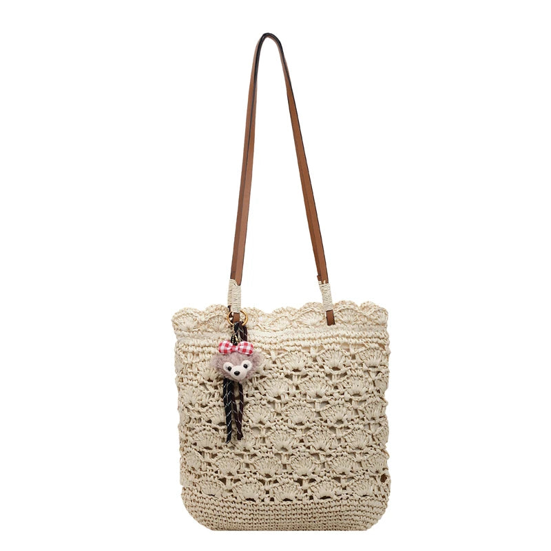 Straw Tote Bag – Large Capacity Women's Woven Beach Shoulder Bag