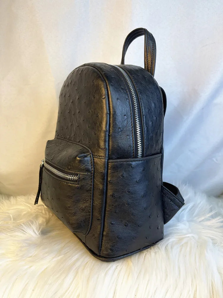 Ostrich Leather Women's Backpack – Luxury Real Leather Travel Bag