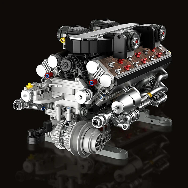 V12 Engine MOC Building Blocks Set – 1400pcs Motorized Technic Model