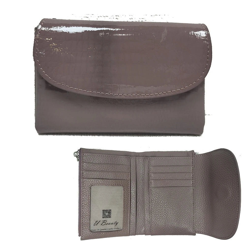 Crocodile Pattern Genuine Leather Women's Short Wallet