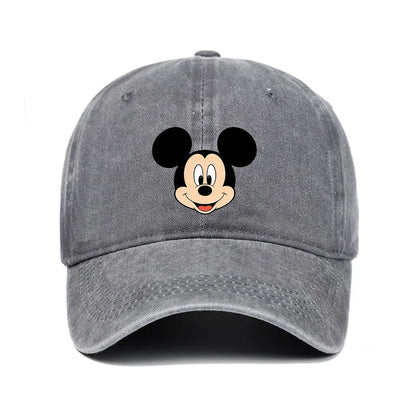 Cartoon Print Washed Baseball Cap – Unisex Vintage Snapback Hat