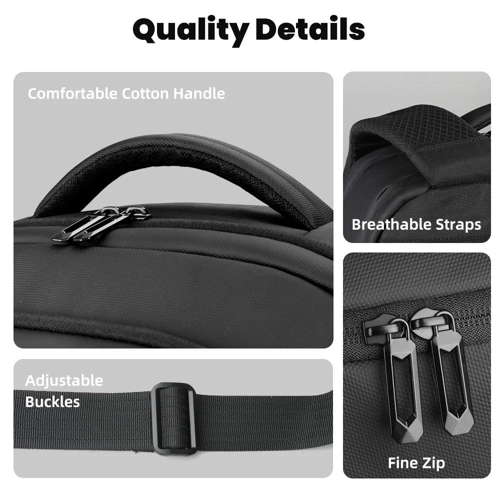 Large Waterproof Laptop Backpack 17" – Men's Business Travel Bag