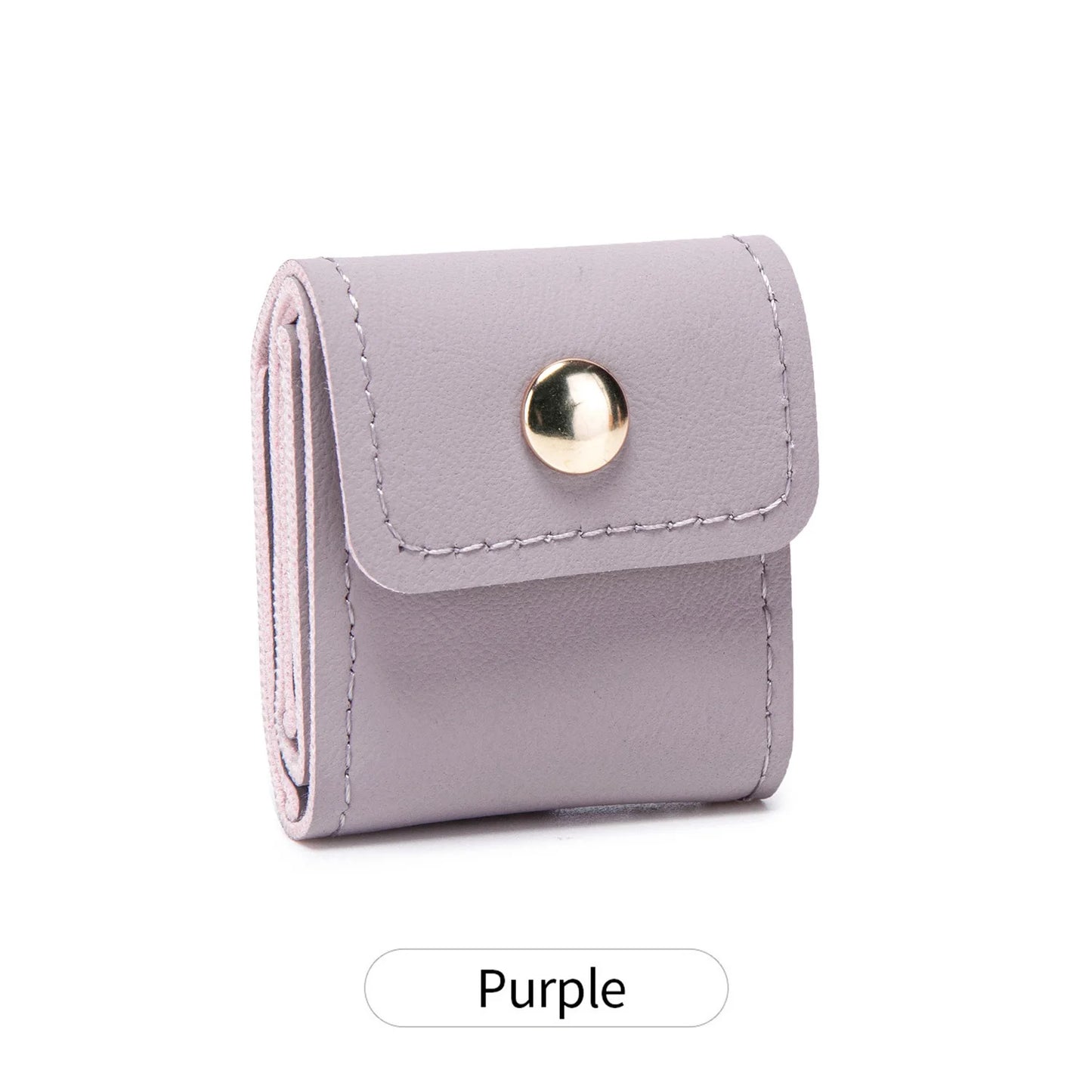 Jewelry Travel Pouch – Mini PU Leather Organizer with Snap Closure