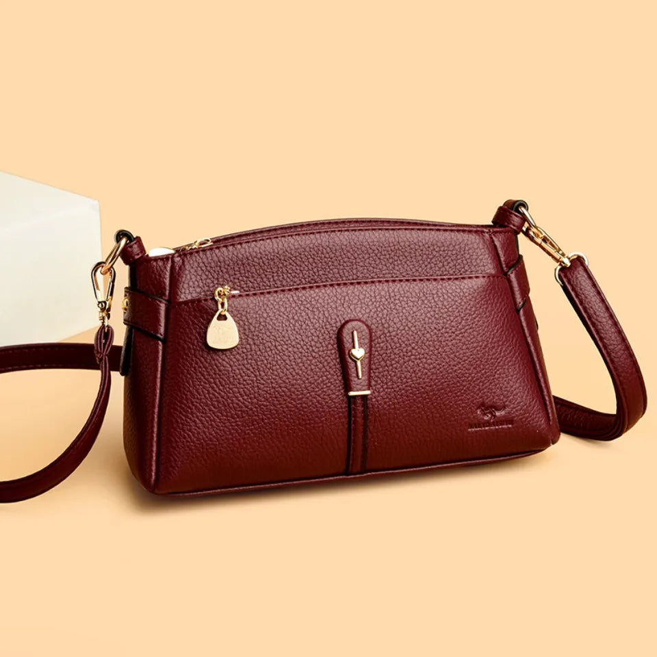 Soft Leather Shoulder Bag for Women – Luxury Crossbody Messenger Purse