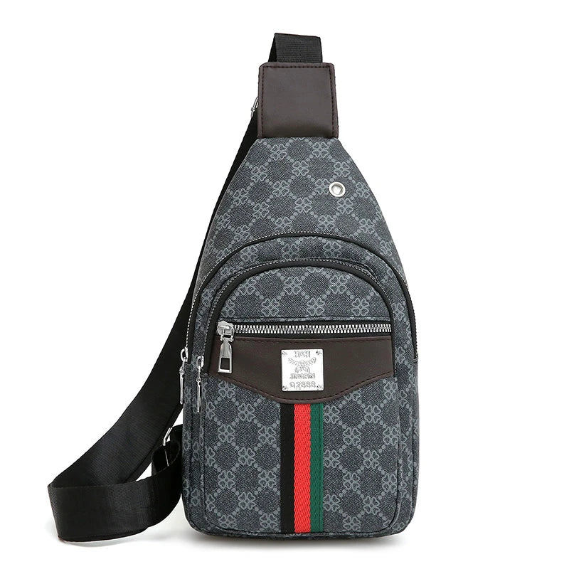 Men's Crossbody Messenger Bag - Casual Sling Chest Bag with Earphone Hole