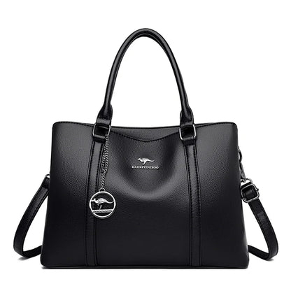 Women's Leather Tote Bag – Large Capacity Shoulder & Crossbody Handbag