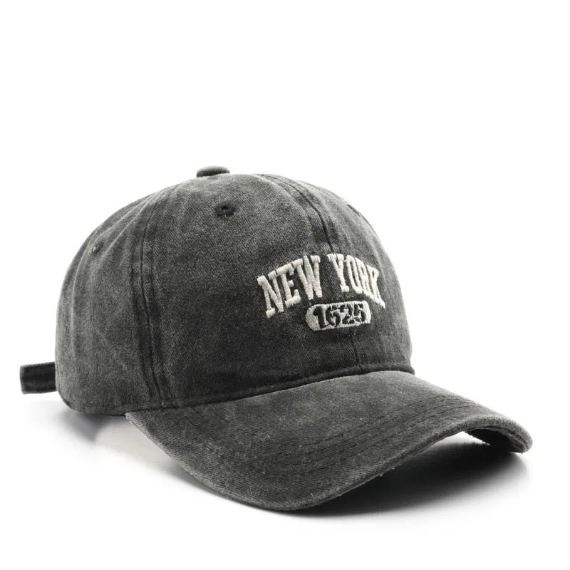 New York 1625 Vintage Washed Baseball Cap – Unisex Retro Snapback Hat