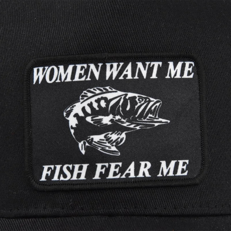 Women Want Me Fish Fear Me Trucker Hat – Unisex Fishing Cap