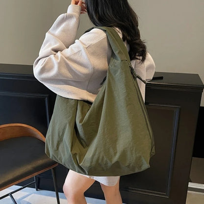 Large Nylon Tote Bag for Women – Casual Shoulder Hobo Bag