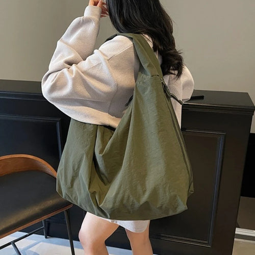 Large Nylon Tote Bag for Women – Casual Shoulder Hobo Bag