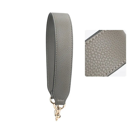 Leather Bag Wrist Strap with Metal Hardware