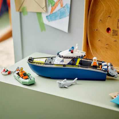 LEGO City 60456 Police Boat – 264 Pieces, Floats on Water