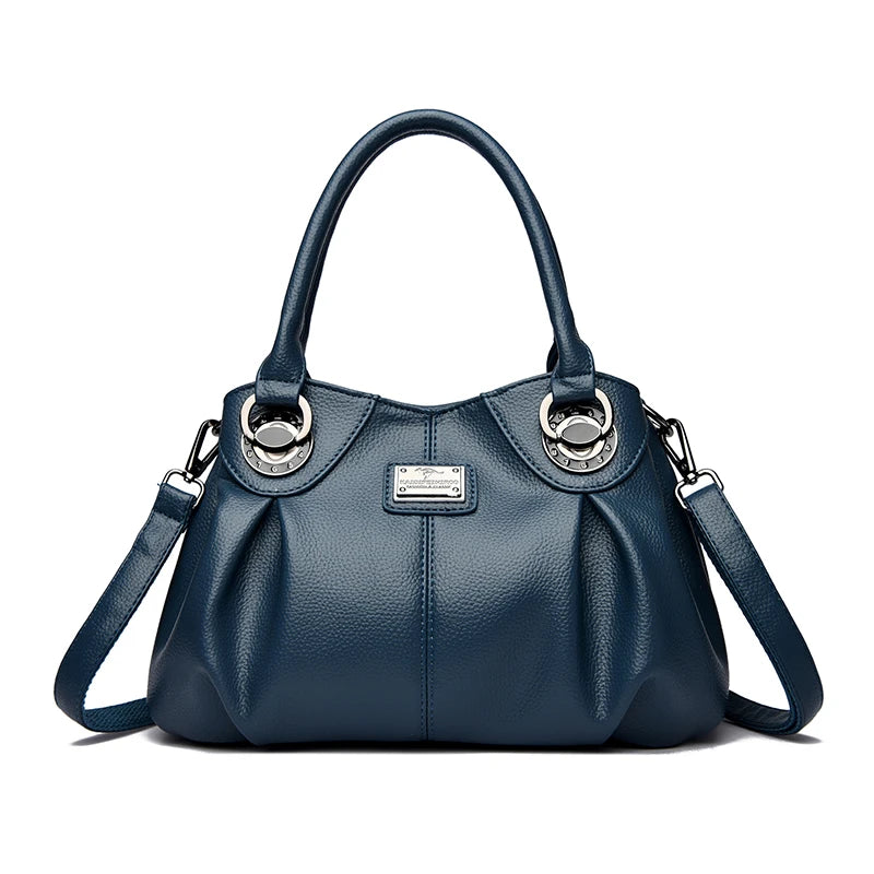 Soft Leather Crossbody Tote Bag – Women's Luxury 3-Layer Handbag